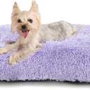 EHEYCIGA Fluffy Dog Crate Bed for Small Dogs, Plush Faux Fur Crate Pad, Calming Anti Anxiety Small Dog Bed, Washable Soft Warm Mat with Non-Slip Bottom, Purple