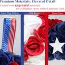 Silk Roses 4th of July Wreath - Red White Blue Patriotic Wreaths for Front Door, Memorial & Independence Day Decorations, Americana Decor for Porch Door Wall Window Indoor Outdoor 