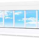 Vinyl Transom Household Fixed Window 10" x 36" White