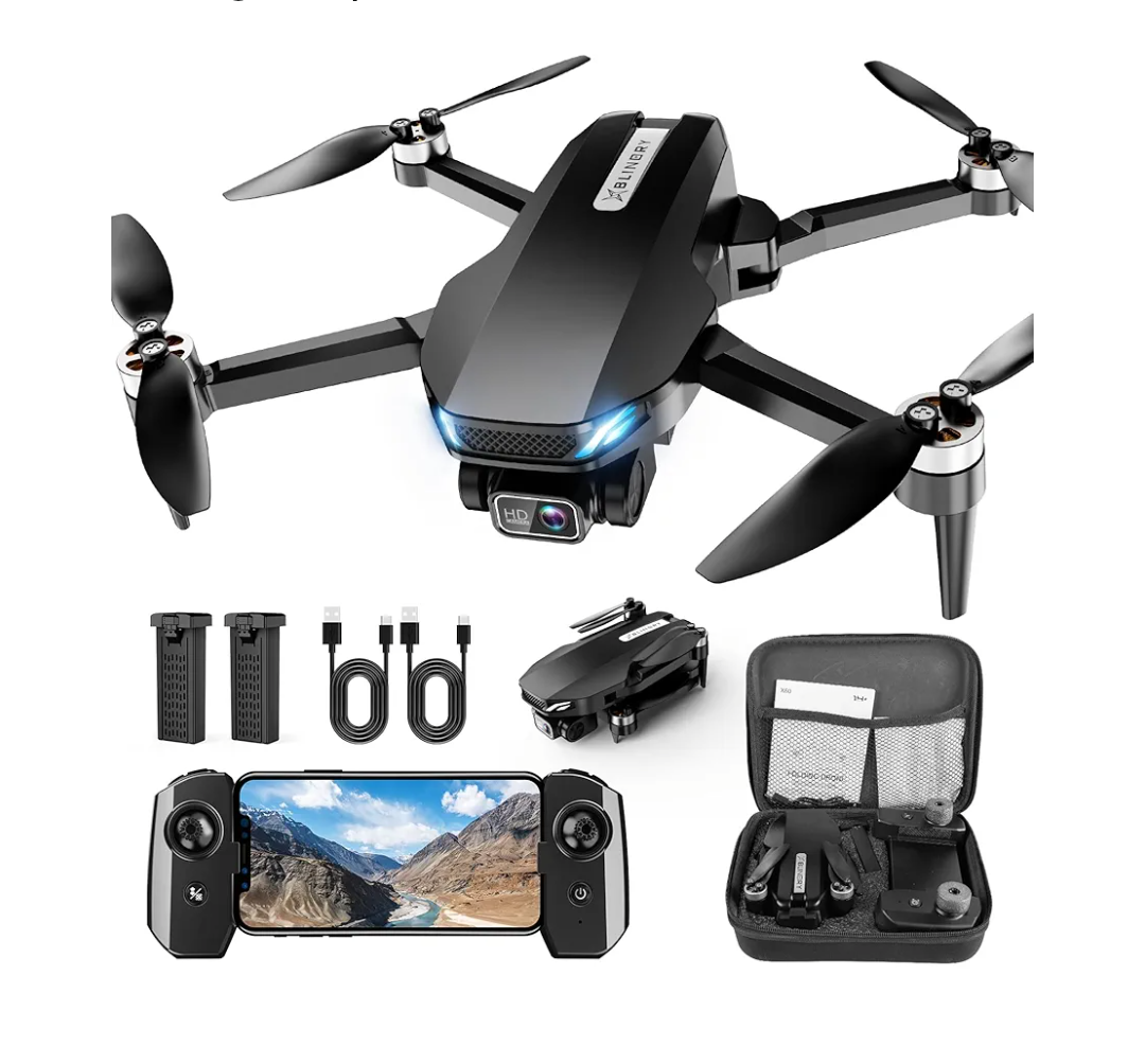 Drone with Camera, 2K HD FPV Drone with Brushless Motor, Altitude Hold, Gesture Selfie, One Key Take Off/Landing, 3D Flips, Waypoint Fly, 2 Batteries, Foldable Mini Drones for Kids and Beginners