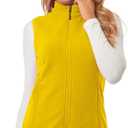 Fuinloth Women's Fleece Vest, Polar Soft Sleeveless Classic Fit with Zip up Pockets (Yellow, XXL)