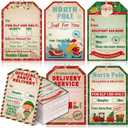120 Pieces Christmas Gift Tags Christmas Kraft Paper Gift Tags Xmas Name Tag Hanging Label with Jute Twine for DIY Arts Crafts Christmas Tree Present Wrapping Stamp Gift Favor Decoration (Light)