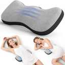 Lumbar Support Pillow for Bed, Lower Back Pillow for Sleeping, Memory Foam Waist Pain Relief Pillows, Lumbar Pillow for Sleeping, Bed, Car, Couch (Grey Black)