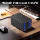 CENMATE Hybrid 2*2.5/3.5" SATA HDD/SSD+3* M / B+M Key M.2 NVMe Enclosure with Cooling Fan and USB A/C 3.2 Gen 2, Hard Drive Enclosure Support 68TB(2*22TB HDD+3*8TB 2230/2242/2260/2280/22110 SSDs)