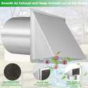 6 Inch Hooded Wall Vent with Screen and Damper,6 Inch Exhaust Vent Cover Cap for Outdoor Kitchen Range Hood Dryer Ventilation,Outside Wall Mount Extractor for House Air Exhaust, Stainless Steel