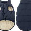 ASENKU Dog Winter Coat - Waterproof Windproof Dog Jacket, Warm Snowproof Doggie Puffer Vest for Cold Weather, Lightweight Snow Coats for Small Medium Large Dogs(M, Blue)