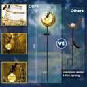 Fairy Garden Solar Lights Outdoor Decor, Moon Garden Stakes, Waterproof Outdoor Metal Decorations Gifts for Women and Mom, Art Moon Sculpture for Walkway, Yard, Patio, Garden and Porch, 1 Pack