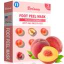 Peach Foot Peeling Mask, 3 Pairs of Skin Exfoliating Foot Masks for Dry feet, Cracked heels, Callus, Dead Skin Remover, Smooth Touch Feet, Spa Experience at Home or Travel