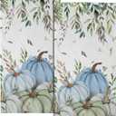 Giwawa Fall Blue Pumpkin Hand Towels Set of 2 Autumn Harvest Bathroom Towel Soft Absorbent Kitchen Hotel Spa Gym Towel Thanksgiving Decor Gifts