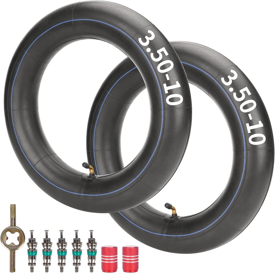 RUTU (2-Pack)3.50-10 Replacement Butyl Rubber Inner Tube with TR87 Angled Valve Stem for Electric Scooters Tricycles XR50 XR50R XR70 CRF50 CT70 EZ90