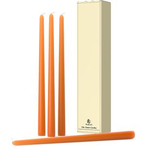 12-Inch Tall Dripless Taper Candles Set of 4 - Burnt Orange Tapered Candles, Perfect for Wedding,Dinner - Smokeless, Unscented, Long Burning - Hand Poured, Colored Tall Candlesticks 12-Inch Tall Dripless Taper Candles Set of 4 - Burnt Orange Tapered Candles, Perfect for Wedding,Dinner - Smokeless, Unscented, Long Burning - Hand Poured, Colored Tall Candlesticks