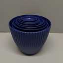 Plant Pots Indoor with Saucers & Drainage - 6 Pack Flower Pots - Plastic Planters for Indoor Planter - 7.5/6.6/5.8/5.0/4.3/3.5 inches Sizes for All Different Types of Plants-Dark Blue