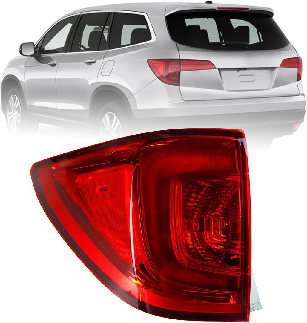 Tail Light Assembly Compatible With 2016-2018 Honda Pilot - (Left Driver Side), Replace 33550TG7A01 HO2804107