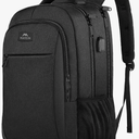 MATEIN Business Laptop Backpack, 15.6 Inch Travel Laptop Bag Rucksack with USB Charging Port, Water-Resistant Bag Daypack for Work College Computer Men Women Backpack, Black