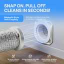 Magnetic Dryer Vent Kit for Tight Spaces - Self-Aligning Mag-Snap Connector, Heat Resistant & Flame Retardant ABS, Airtight Seal, Includes 4" x 2.6ft Flexible Duct & Clamps
