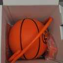 Non-Compress Size 7 (29.5) Grooved Airless Silent Basketball & Indoor Hoop & Shooting Form Trainer Gift Set - for Quiet Dribbling and Indoor Shooting Training Kit (Orange)