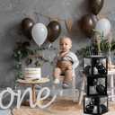 Thyle 12 Pcs Transparent Balloon Boxes Clear Balloon Boxes with 99 Letters for Baby Shower Gender Reveal Grad Birthday Party Bridal Wedding Anniversary Backdrop Decoration (Black)