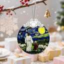 Jesus & Child Starry Night Stained Glass Ornament  Religious Christmas Ornament, Christian Christmas Decoration, Religious Gifts for Her or Him, Gifts for Christians, Friends or Loved Ones