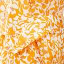 2025 Women's Summer Sleeveless Off Shoulder Floral Flowy A Line Maxi Dresses White Orange XL