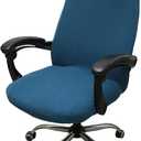 WOMACO Printed Office Chair Covers, Stretch Computer Chair Cover Universal Boss Chair Covers Modern Simplism Style High Back Chair Slipcover (Peacock Blue, Large)