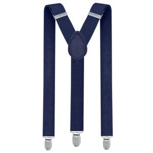 2 x Trilece Navy Blue Suspenders for Boys Kids Girls and Toddlers Baby - Adjustable Elastic 1 inch Wide Y Shape Suspender Strong Clips(5 Months to 6 Years, Navy Blue)