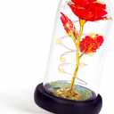 Childom Mothers Day Flowers Gifts for Mom Grandma,Birthday Gifts for Women,Valentines Gifts for Her,Mom,Women,Wife,Grandma,Light Up Rose in Glass Dome,Colorful Red Mothers Day Flowers for Delivery