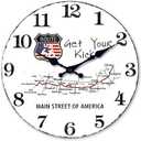 Route 66 Map Wood Wall Clock Battery Operated 16 Inch Rustic Wall Clocks for Living Room Decor Analog Silent Clock for Wall