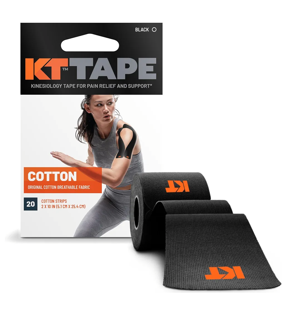 KT Tape, Original Cotton, Elastic Kinesiology Athletic Tape, 20 Count, 10” Precut Strips