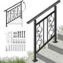 Adjustable Unique Design Handrails for Outdoor Steps, Black