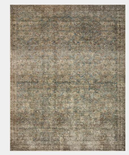 Amber Lewis x Loloi Morgan MOG-04 Sea / Sage Area Rug, 9'-6" x 13'-6" | 100% Polyester Pile, No Shedding, Stain-Resistant & Fade-Resistant