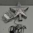 Christmas Tree Topper with 32.8FT Color Light Cord and 6 Projection Modes, Christmas Star Tree Topper Built-in LED Rotating Projector Lights, 3D Glitter Christmas Tree Decorations (Silver)