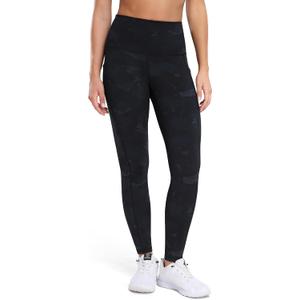 Colorfulkoala Women's High Waisted Tummy Control Workout Leggings 7/ 8 Length Yoga Pants with Pockets (XS, Splinter Camo)