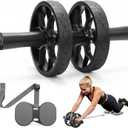 VINSGUIR Ab Roller Wheel for Beginners to Pros, Ab Roller with Adjustable & Detachable Resistance Band, Core Workout Equipment for Home Gym, Abdominal Wheel with Exercise Guide and Knee Pad, Men Women (Black)