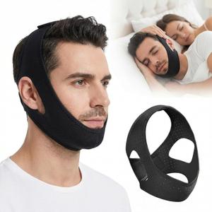 Anti Snoring Chin Strap Adjustable Stop Snoring Solution for Men & Women  Breathable Airflow Jaw Strap for Deep Sleep & Natural Snore Relief  Soft, Non-Itch & Washable (Black)