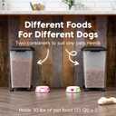 2 x IRIS USA Dog Food Storage Container, 2 Pack, Up to 30 lbs Each, Airtight Seal for Freshness, Wheels for Rolling, Easy One Hand Opening, Made in USA, BPA Free, Clear/Black