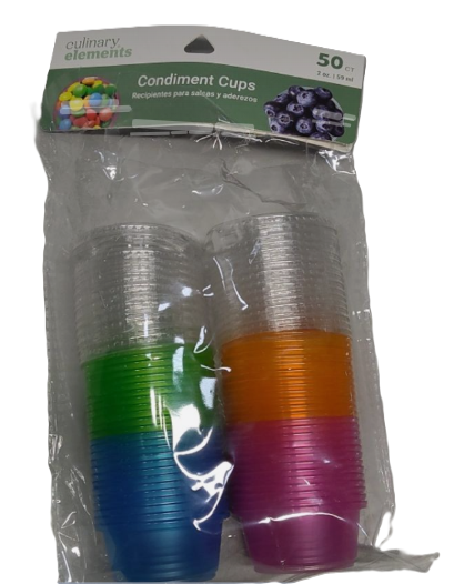 Condiment Cups. 50 ct. 2 oz, 59ml.