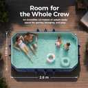 Foldable Pool Non-Inflatable, 102"×65"×20" Large Collapsible Swimming Pool for Kids Adults, Hard PVC Board, 10 Triangle Supports, Family Backyard Outdoor Pool, Blue