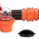 Camco RhinoFLEX 20-Ft Camper/RV Sewer Hose Kit - Features Clear Elbow Fitting w/Removable 4-in-1 Adapter - Connects to 3 Slip or 3/3.5/4 NPT Threaded Sewer Connection (39741)