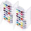 Mifoci 2 Pcs 46 Grids Sewing Organizer Double Sided Thread Box Storage Portable Clear Plastic Thread Holder for Embroidery Sewing Crafts Beads Embroidery Floss Small Toys