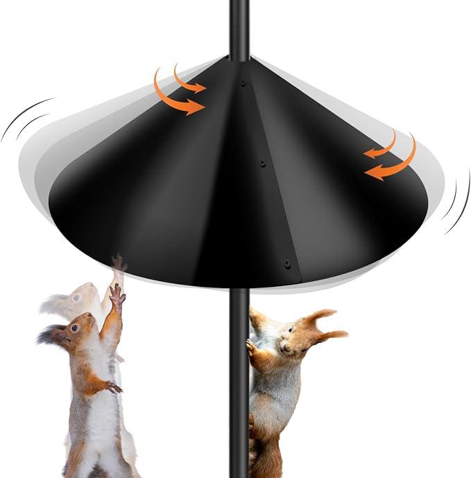 19 Inch Squirrel Baffle, Large Squirrel Proof Cone Guard Blocker, Outdoor Pole Mount Squirrel Deterrent for Bird Feeder Pole & Bird House, Wild Bird Feeder Accessories