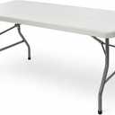 OEF Furnishings OEFBT Series Rectangular Commercial-Grade Premium Industrial Folding Table, Heavy-Duty Blow-Molded Design with Thick Top and 17-Gauge Steel Frame (30"  60", Speckled Gray Top)