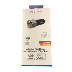 Zgear Adaptive Fast Charger with USB-A & USB-C Ports