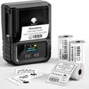 Phomemo M120 Label Maker, 2 Inch Bluetooth Thermal Label Printer with 3 Rolls Thermal Label(4030/4030/5030mm), Label Maker Machine for Small Business, Barcode, Address, Sticker Printer for Phone & PC (Black)