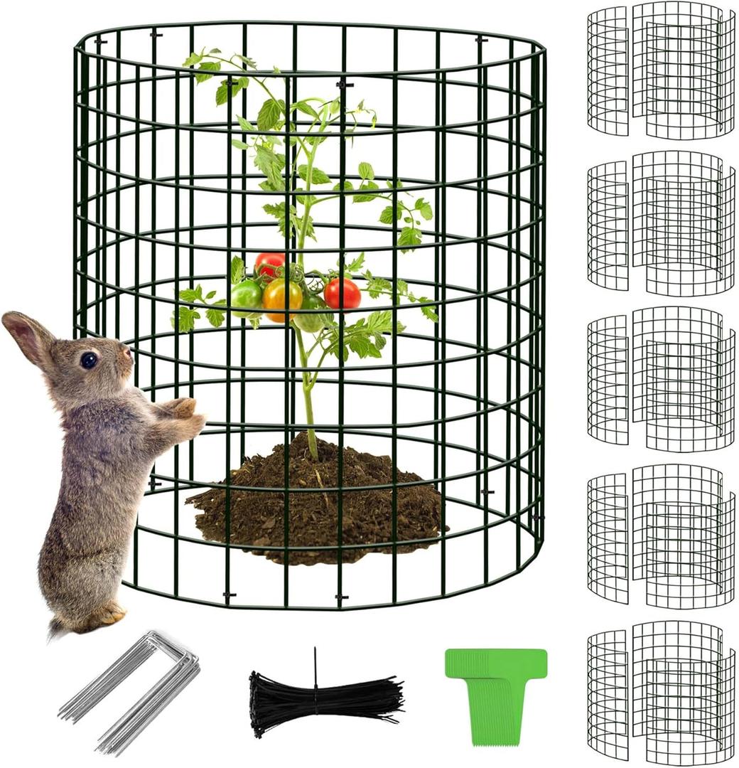 15Pcs Plant Protector from Animals: 5 Pack Metal Mesh Plant Cages to Keep Animals Out - Garden Protection Bunny Barricades from Chicken Squirrels Rabbits for Flowers Vegetables, Black