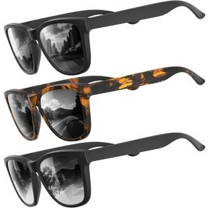 Polarized Sunglasses for Mens Womens - Fashion Men Sun Glasses Shades for Driving Fishing Lightweight UV Protection (Black/Black/Gradient Black)