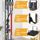 Haturi Vacuum Stand for Dyson V15 V12 V11 V10 V8 V7 V6, Metal Storage Holder for Cordless Vacuum & Accessories, Compatible with DC30 DC31 DC34 DC35 DC58 DC59 DC62 DC74, Black
