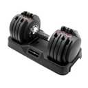 CAP Barbell 55 lb Single Adjustable Dumbbell with Contoured Full Rotation Handle, Honeycomb Black and Chrome Handle