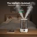 Homvana Humidifiers for Bedroom Home, 3.6 L Cool Mist Top-Fill 34H Super Long Time, Quiet 23dB, Baby Humidifier, Oil Diffuser for Large Room, House, Plant, Nursery, Office, BPA FREE, Ultrasonic (Grey)