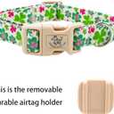 3 x Elegant little tail Airtag Dog Collar, St Patrick's Dog Collar Pet with Airtag Holder Holiday Pet Collar Cute Puppy Collar Adjustable Pet Dog Collars for Large Dogs (Large (Pack of 1), Pink Lucky Clover)
