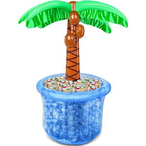 JOYIN 60" Inflatable Palm Tree Cooler, Beach Theme Decor, Pool Party Decorations, Luau Hawaiian Birthday Party Supplies, Summer Outdoor Drink Cooler (Blue)